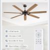 72 Inch Ceiling Fan No Light with Remote Control, Brown Ceiling Fans Without Light With 6-Speeds Quiet Reversible DC Motor, Indoor/Outdoor Ceiling Fan with Dual Finish 7 Blades for Patio Living Room