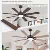 62 Inch Ceiling Fans with Lights, Oil Bronze Modern Ceiling Fan with Remote,Large Farmhouse Indoor & Outdoor Ceiling Fan with 8 Dual Finish Blades, Quiet DC Motor, Bright LED Light