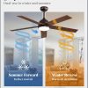52 Inch Ceiling Fan with Light and Remote, Brown Modern Ceiling Fans, Farmhouse Industrial LED Ceiling Fan Lighting Fixture for Bedroom, Kitchen, Indoor, Living Room