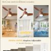 52 Inch Ceiling Fans with Lights and Remote, Indoor 24W LED Ceiling Fan with Lights & APP Control, 3000-6000K Dimmable, 6 Speed Reversible , 3 Blade Modern Ceiling Fan for Living Room Bedroom Patio