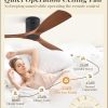 Ceiling Fans without Lights, Flush Mount Ceiling Fan with Remote Control Modern,Low Profile Ceiling Fans with 6-Speeds Reversible DC Motor for Patio Living Room Bedroom(Walnut)