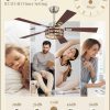 Farmhouse Ceiling Fans with Light, 48 Inch Bedroom Ceiling Fan with Lights, 6-Speed Adjustable, Quiet and Reversible DC Motor, 5 Dual Finish Blades, Rustic Caged Ceiling FanBrushed Nickel
