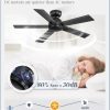 42 Inch Flush Mount Ceiling Fans without Lights, Small Black Ceiling Fan with Remote, 6-Speeds, Quiet Reversible DC Motor, Indoor/Outdoor Ceiling Fan for Patio, Living Room, Bedroom