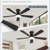2 Pack 42 Inch Ceiling Fans with Lights and Remote, Low Profile Indoor Black Ceiling Fan with 6 Speeds & 3CCT, Flush Mount, Dual-Finish 5 Blades,Quiet DC Motor for Living Room Bedroom