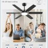 52 Inch Ceiling Fans with Lights, Indoor/Outdoor Modern Ceiling Fan with Reversible Blade And 2 Rods, Quiet DC Motor, 3CCT & 6-Speed Remote Control, Dual Finish Blade for Living Room/Bedroom