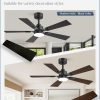 2 Pack of 42 Ceiling Fans with Lights and Remote, Modern Low Profile Ceiling Fans with Dimmable 3CCT Quiet DC Motor, Reversible Celing Fan with 6-Speeds Timer for Bedroom(Black)
