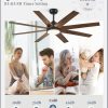 Ceiling Fans with Lights, 60 inch Black Ceiling Fan with Light and Remote, Outdoor Ceiling Fans for Living Room Patio, 6 Speeds, Reversible Quiet DC Motor, 3 CCT, Bi-color 8 Blades