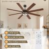 72 Inch Farmhouse Ceiling Fan with Lights and Remote, Black Ceiling Fan with Lights, Modern Ceiling Fans with 6-Speed Reversible DC Motor, 3CCT, Large Ceiling Fans for Living Room, Bedroom, Patio