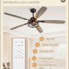 60 Inch Farmhouse Ceiling Fan with Light and Remote, Oil Bronze Industrial Flush Mount Ceiling Fans with 6 Speed Reversible Motor and Dual Finish 5 Blades, Rustic Ceiling Fan for Living room, Bedroom