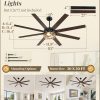 65 Inch Farmhouse Ceiling Fan with Lights & Remote Control, Quiet Reversible DC Motor, Wooden Blades, Seeded Glass Lampshade - Ideal for Bedroom, Living Room, Dining Room