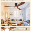 Ceiling Fans with Lights and Remote Control,Modern Flush Mount Ceiling Fan with 3 LED Colors,Outdoor Low Profile Ceiling Fans with 6-Speeds Timer DC Motor for Bedroom Living Room Patio