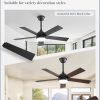 42 Inch Ceiling Fan with Light and Remote, Black Ceiling Fans with Light, 5 Dual-Color Blades, Reversible Quiet DC Motor, 6 Speeds, 3CCT Adjustable LED for Bedroom Living Room Kitchen Patio