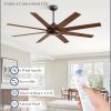 62 Inch Oil Rubbed Bronze Ceiling Fans No Light, Farmhouse Ceiling Fan with Remote, 6-Speeds, Quiet Reversible DC Motor, 8 Blades, Indoor/Outdoor Rustic Ceiling Fan for Living Room, Garage, Patio