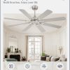 62 Inch Ceiling Fans No Light with Remote, Modern Ceiling Fan Without Light, Dual Finish 8 Blades, Reversible Quiet DC Motor, 6 Speed, Large Ceiling Fan for Indoor or Covered Outdoor, Nickel