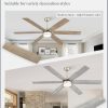 65 Inch Ceiling Fans with Lights, Farmhouse Large Ceiling Fans with Remote, Brown&Grey Modern Ceiling Fan with LED Light, Quiet DC Motor for Living Room, Bedroom, Kitchen, Indoor
