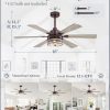 48 Inch Ceiling Fans with Lights and Remote,Industrial Large Ceiling Fan with 6-Speed Reversible DC Motor and 6 Dual Finish Blades,Ceiling Fan with Light for Living bedroom Patio