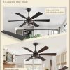 50 Inch Ceiling Fan with Lights, Farmhouse Caged Ceiling Fans with Remote, Black Industrial Ceiling Fans with Quiet Reversible DC Motor, Small Ceiling Fan for Living room, Bedroom