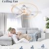 Ceiling Fans with Lights and Remote Control,Modern Flush Mount Ceiling Fan with 3 CCT,Low Profile Ceiling Fans with 6-Speeds Reversible DC Motor for Patio Living Room Bedroom(White)