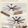 65 Inch Ceiling Fans with Lights and Remote, Bronze Indoor/Outdoor Ceiling Fan with Quiet Reversible DC Motor, 6 Speeds, 3CCT, 8 Blades Large Ceiling Fan for Living Room Bedroom Patio