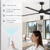 60 Inch Ceiling Fan with Light and Remote, Black Modern Ceiling Fans, Farmhouse Industrial LED Ceiling Fan Lighting Fixture for Bedroom, Kitchen, Indoor, Living Room