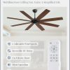 65 inch Indoor/Outdoor Ceiling Fan No LightQuiet DC Motor Fan Reversible 6-Speeds, 8 Blades Ceiling Fans with remote for Bedroom Low Profile Ceiling Fan for Living Room for Patio(Black)