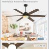 58 Inch Ceiling Fans with Lights and Remote, Black Indoor/Outdoor Ceiling Fan with Quiet Reversible DC Motor, 6 Speeds, 3CCT, 6 Blades Large Ceiling Fan for Living Room Bedroom Patio