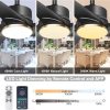 56 Inch Black Ceiling Fan with Lights, Modern 3 Blades Ceiling Fan with Remote/APP Control, Reversible DC Motor, Dimmable 3 CCT, Indoor Outdoor Fan for Covered Patios Living Room