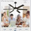 58 Inch Ceiling Fans with Lights and Remote, Black Indoor/Outdoor Ceiling Fan with Quiet Reversible DC Motor, 6 Speeds, 3CCT, 6 Blades Large Ceiling Fan for Living Room Bedroom Patio