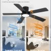 48 Inch Ceiling Fans with Lights and Remote,Outdoor Indoor Modern Flush Mount Ceiling Fan with 3CCT 6-Speed Quiet DC Motor,Black Small Low Profile Ceiling Fan for Bedroom Living Room Office(Black)