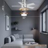 Ceiling Fans with Lights, 32 Inch Low Profile Ceiling Fan with Light and Remote/APP Control, Flush Mount, Dimmable, Qiuet DC Motor, Silver Small Indoor Ceiling Fan for Bedroom, Kitchen