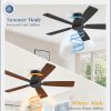 46 Inch Flush Mount Ceiling Fan No Light with Remote,Black Modern Low Profile Ceiling Fan Without Light,6-Speeds,Quiet Reversible DC Motor,Indoor&Outdoor Ceiling Fans for Bedroom,Living Room