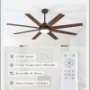 65 Inch Ceiling Fans with Lights and Remote, Walnut Indoor/Outdoor Ceiling Fan with Quiet Reversible DC Motor, 6 Speeds, 3CCT, 8 Blades Large Ceiling Fan for Living Room Bedroom Patio