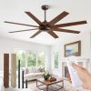 62 Inch Oil Rubbed Bronze Ceiling Fans No Light, Farmhouse Ceiling Fan with Remote, 6-Speeds, Quiet Reversible DC Motor, 8 Blades, Indoor/Outdoor Rustic Ceiling Fan for Living Room, Garage, Patio