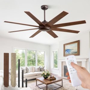 71aPXNxTExL._AC_SL1500_.jpg 62 Inch Oil Rubbed Bronze Ceiling Fans No Light, Farmhouse Ceiling Fan with Remote, 6-Speeds, Quiet Reversible DC Motor, 8 Blades, Indoor/Outdoor Rustic Ceiling Fan for Living Room, Garage, Patio