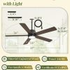 52 In Outdoor Ceiling Fan Hanging Fan Outdoor Ceiling Fans, Waterproof, with Light, Remote, 52 In, Wet Rated, IP65, 6 Speed, 3CCT, Plug in, for Patios, Porch, Gazebo, Black