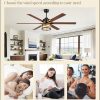 65 Inch Farmhouse Crystal Ceiling Fan with Lights and Remote, Chandelier Ceiling Fan with Quiet Reversible DC Motor, Wood Blades - Ideal for Bedroom