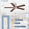 42 Inch Flush Mount Ceiling Fans no Light, Brushed Nickel Modern Ceiling Fans, 6-Speeds, Quiet Reversible DC Motor, Outdoor/Indoor Ceiling Fan for Patios, Living Room, Bedroom