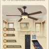 Ceiling Fans with Lights, Rustic Ceiling Fan with Dimmable LED Light, Remote/APP Control,5 Dual Finish Blades,6-Speeds Traditional Ceiling Fan for Bedroom, Living Room,Indoor & Outdoor
