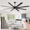 80 Inch Ceiling Fan No Light with Remote. Large Industrial Ceiling Fans, 6-Speeds, Quiet Reversible DC Motor, 8 Blades, Indoor/Outdoor Ceiling Fan for Living Room, Garage, Patio