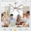 72 Inch Large Ceiling Fans with Lights, Farmhouse Ceiling Fan with Light and Remote, Dual Finish 8 Blades, Reversible DC Motor, 3CCT, 6 Speed, Modern Ceiling Fan for Living Room, Nickel