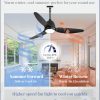 42 In Outdoor Ceiling Fan with Light, Plug-in Ceiling Fans with Waterproof IP65, Smart APP Remote Control, 6-Speed DC Motor, Dimmable 3CCT, Hanging Fans with Cord for Gazebo Patio Porch (Black)