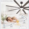 84 Inch Ceiling Fans with Lights, Oil Bronze Modern Ceiling Fan with Remote,Large Farmhouse Indoor & Outdoor Ceiling Fan with 8 Dual Finish Blades, Quiet DC Motor, Bright LED Light