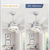 Modern Ceiling Fans with Lights,Silver Chandelier Fan with 6-Speed Dimmable LED and Quiet Reversible DC Motor,Rustic Fandelier Ceiling Fan with 5 Dual Finish Blades for Bedroom Living Room