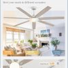 72 Inch Large Ceiling Fans with Lights, Grey Modern Ceiling Fan with Quiet DC Motor, 3CCT, Indoor/Outdoor Ceiling Fan with Dual Finish Reversible 7 Blades, Timer for Living Room, Patio