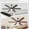 72 Inch and 65 Inch Ceiling Fans with Lights, Large Ceiling Fans with Remote, Black&Brown Modern Ceiling Fan with LED Light, Quiet DC Motor for Living Room, Bedroom, Kitchen, Indoor