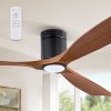 Ceiling Fans with Lights and Remote Control,Modern Flush Mount Ceiling Fan with 3 LED Colors,Outdoor Low Profile Ceiling Fans with 6-Speeds Timer DC Motor for Bedroom Living Room Patio