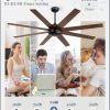 65 Inch Ceiling Fans No Light with Remote, Black Indoor/Outdoor Ceiling Fan Without Light with Quiet Reversible DC Motor, 6 Speeds, 8 Blades Large Ceiling Fan for Living Room Bedroom Patio