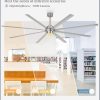 100 Inch Large Ceiling Fans Industrial Ceiling Fan Outdoor with Lights, Remote, 8 Aluminum Blades, DC Motor, 6-Speed, Black, for Living Room, Garage, Shop, Porch(Nickel)