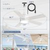 42 In Outdoor Ceiling Fan Hanging Fan Ceiling Fans with Light, Remote, Outdoor Plug in, IP65 Waterproof, Wet Rated, 6 Speed, 3CCT, for Patios, for Outside Porch, Gazebo,White