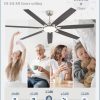 72 Inch Large Ceiling Fans with Lights, Nickel Modern Ceiling Fan with Quiet DC Motor, 3CCT, Indoor/Outdoor Ceiling Fan with Dual Finish Reversible 7 Blades, Timer for Living Room, Patio